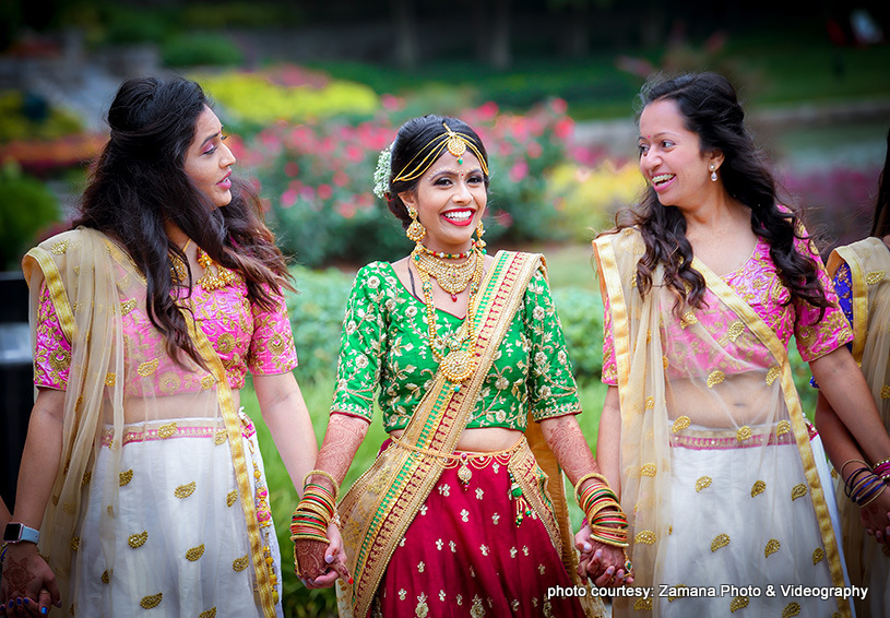 Indian Bride Enjoying with Bridesmaids